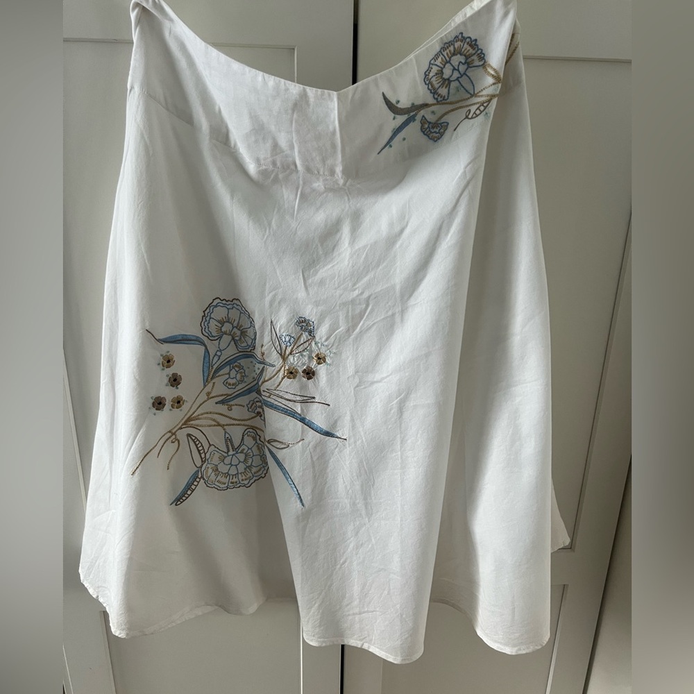 NWT 100% Cotton A Line White Skirt size 10 by  Style UK